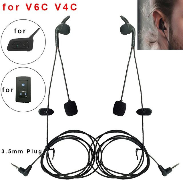 EJEAS In-Ear-Kopfhörer mit 3,5-mm-Klinkenanschluss für FBIM V6 V4 V6C V4C Schiedsrichter-Headsets, 2 Stück, Schwarz - Bild 1