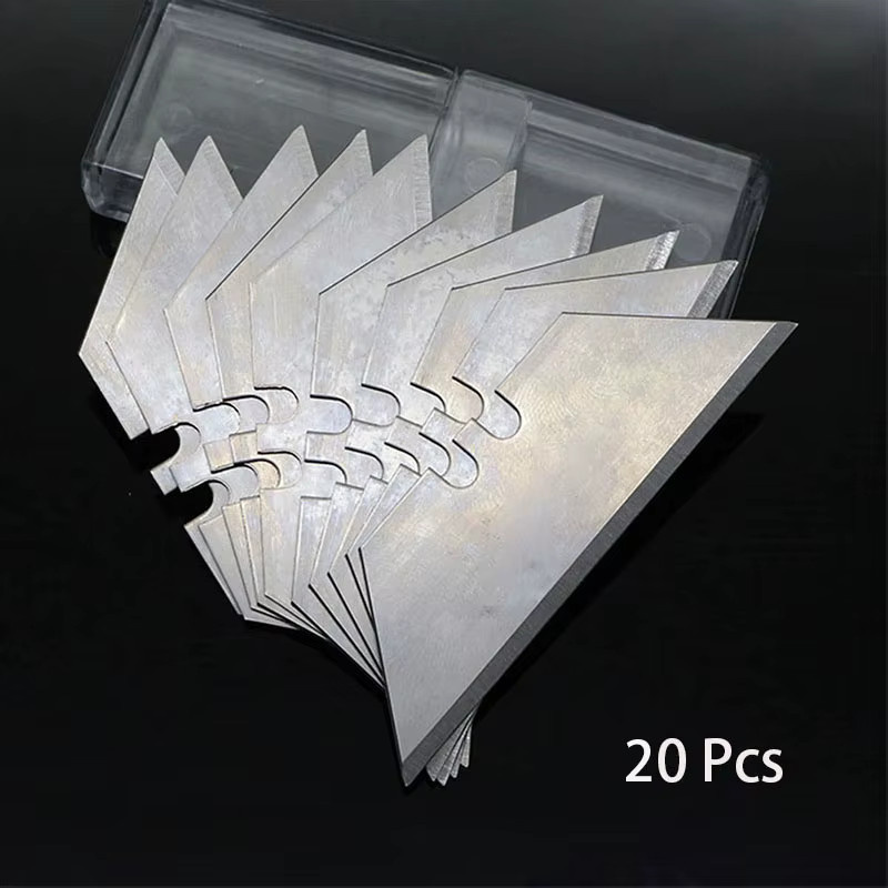 20 Stück Trapez Ersatzklingen aus Carbonstahl in Silber für DIY Kunsthandwerk und Cutter Werkzeuge inklusive Aufbewahrungsbox - Bild 2