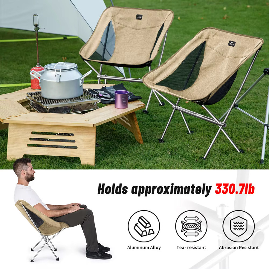 Naturehike Campingstuhl ultraleicht und faltbar in Beige - Bild 2