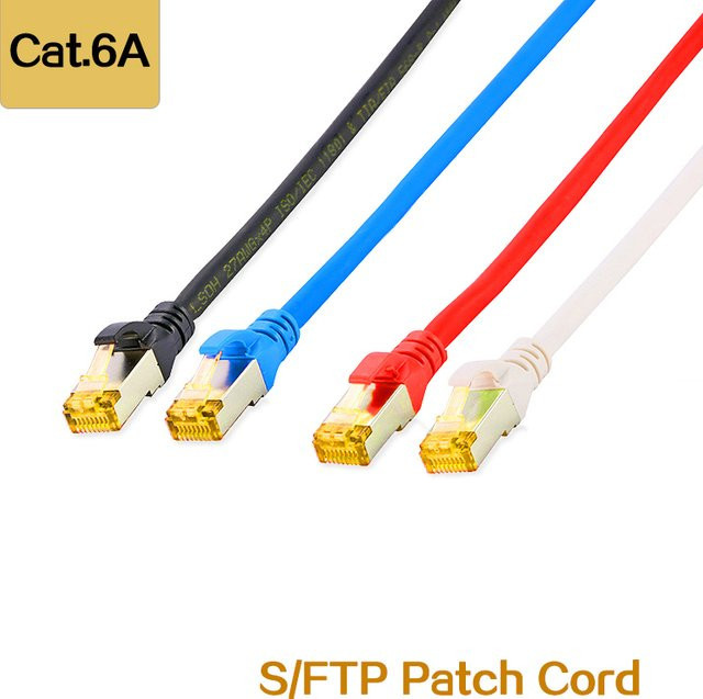 Linkwylan CAT6A SFTP Ethernet Patchkabel, 10 Gigabit, 500 MHz, Farbe: Rot, 12er Packung - Bild 1
