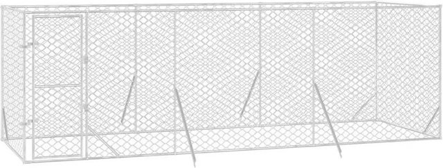 vidaXL Outdoor-Hundezwinger aus verzinktem Stahl in Silber, B/T/H: 6 x 2 x 2 m - Bild 1