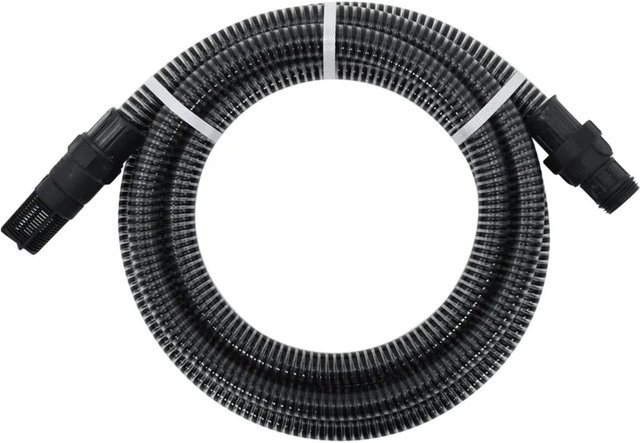 vidaXL Saugschlauch mit PVC-Anschlüssen in Schwarz, Länge: 4 m - Bild 1