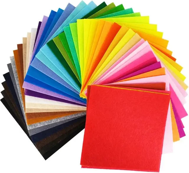 Vlies Filz Stoff Set in Mehrfarben für Patchwork, Nähen und DIY-Handarbeiten, 10 cm Durchmesser - Bild 1