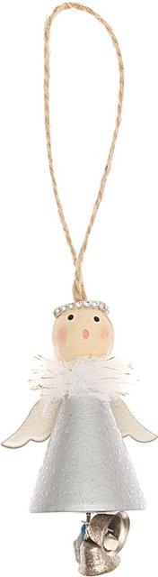 Rico Design Holzhänger Engel mit silbernem Glöckchen für Weihnachten und Advent, Höhe: 8 cm - Bild 1