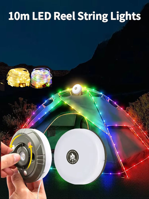 MeeToo LED Lichterkette Outdoor mit 10 m Kabel, USB aufladbare dekorative Lichterkette für Garten, Zelt und Weihnachten - Bild 6