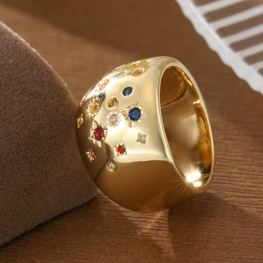 JYXIT Ring Sonnenstern, Zirkonia, Gold, Damen, Vintage - Bild 1