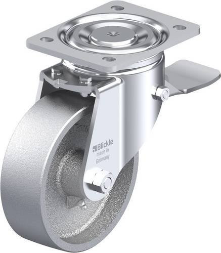Blickle Lenkrolle 12070 LH-G 150G-ST mit Feststeller in Silber, Rad-Durchmesser: 150 mm, Tragfähigkeit: 900 kg - Bild 1