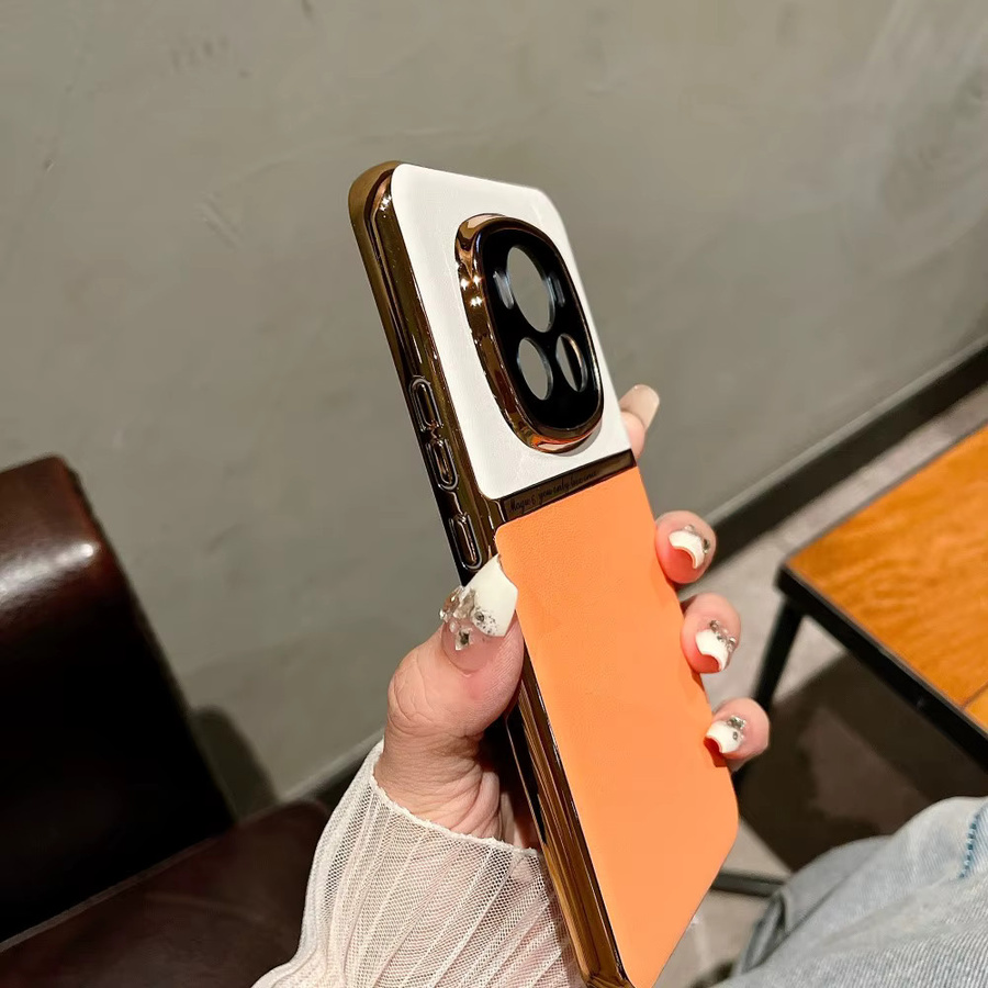 Luxuriöse PU-Leder Schutzhülle mit Linsenschutz für Huawei Honor Magic 7 Pro und Honor Magic 6 Pro in Gelb - Bild 2