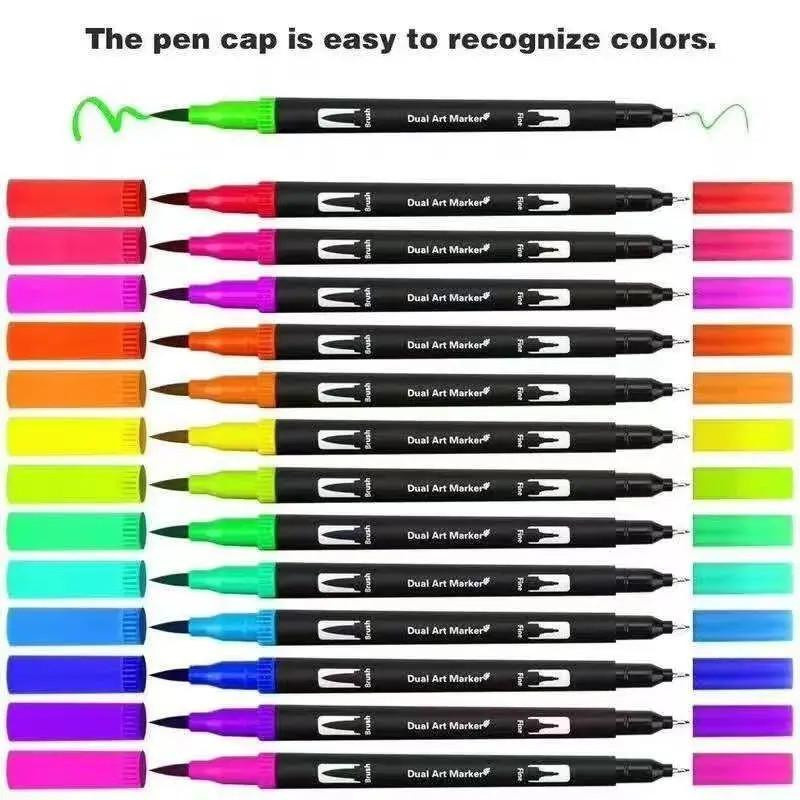 Uniklo Aquarell-Pinselmarker mit Doppelspitze, 120 Farben in Schwarz und Multicolour - Bild 4