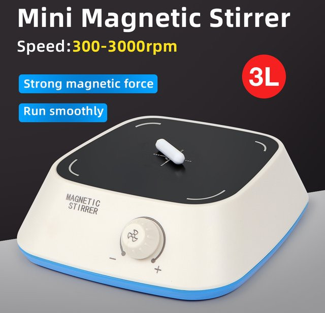 JUANJUAN Mini-Magnetrührer mit Rührstab in Weiß, 3000 U/min, bürstenloser Gleichstrommotor für Laborbedarf - Bild 1