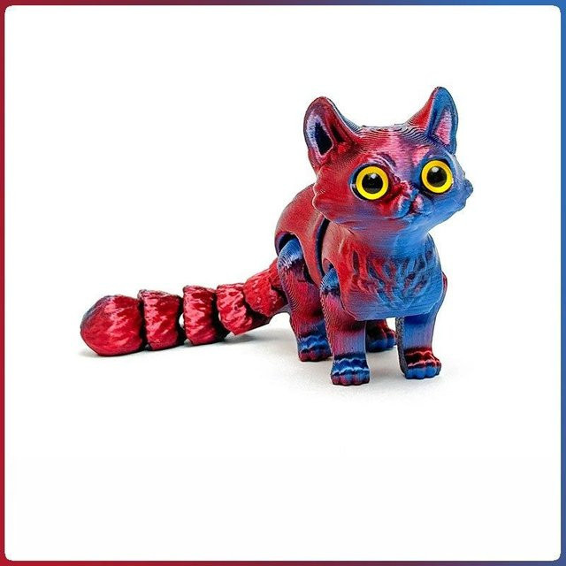 Yiran toy 3D Gedruckte Katzen, Bewegliche Gelenke, Fidget Spielzeug, 12cm - Bild 1