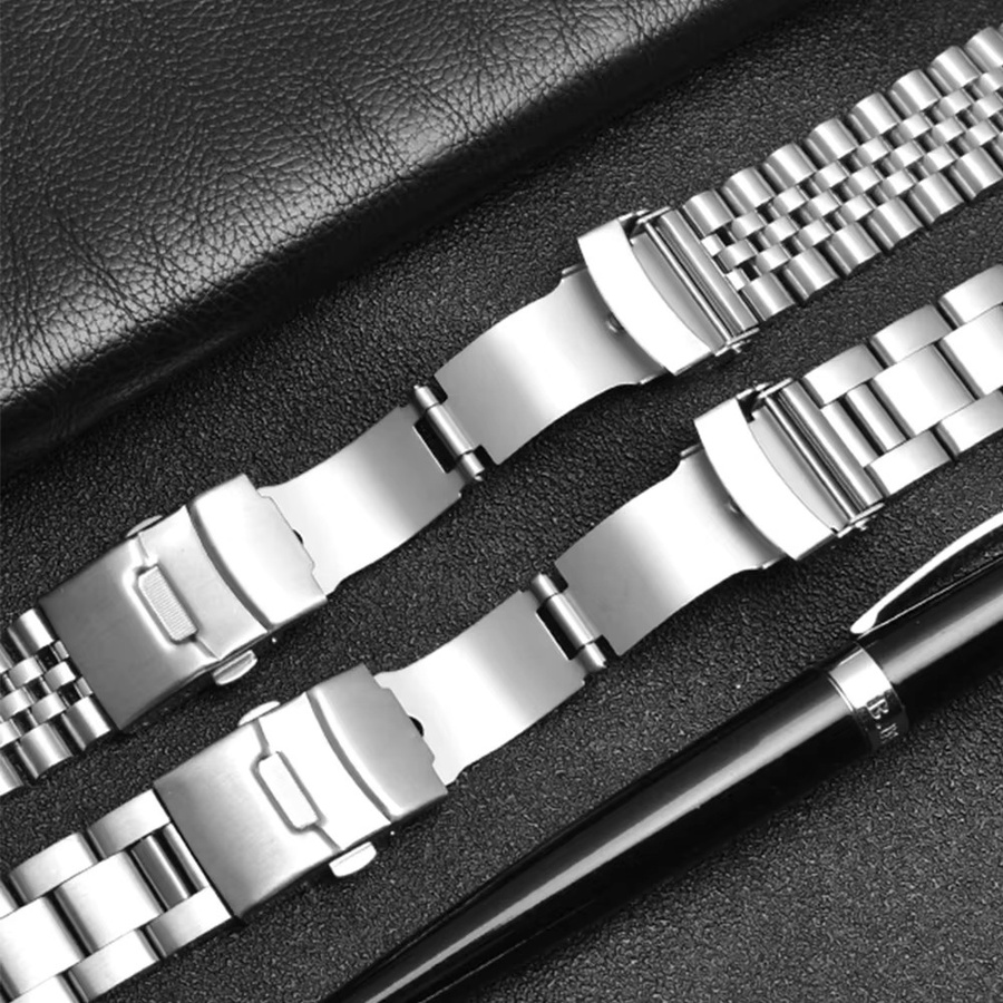 olevo Uhrenarmband Edelstahl, Silber, Herren, 20 mm, 22 mm - Bild 4