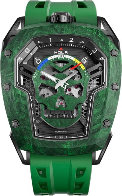 Tsar Bomba Herrenuhr, Automatik, Tonneau, 42 mm, Kautschuk, Grün, 5 ATM - Bild 1