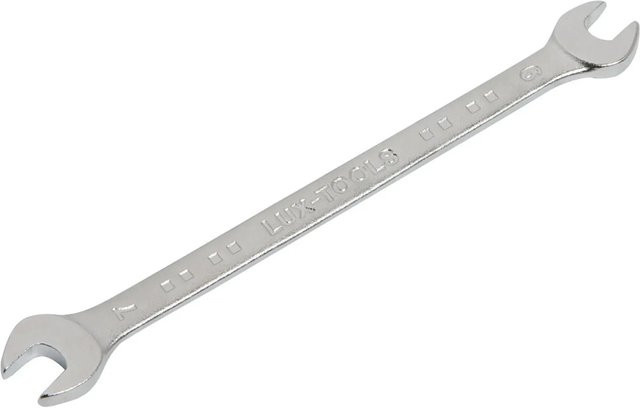 LUX-TOOLS Gabelschlüssel aus Chrom-Vanadium in Silber, Größe 6 mm x 7 mm - Bild 1