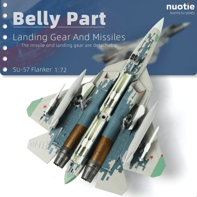 NUOTIE SU57-Digital-7 Kampfflugzeugmodell, 1:72, Metall, Grau - Bild 1