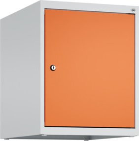 C+P Aufsatzschrank 7035/2004 mit Zylinderschloss und 1 Abteil in Lichtgrau und Reinorange, B/T/H: 50 x 40 x 50 cm - Bild 1