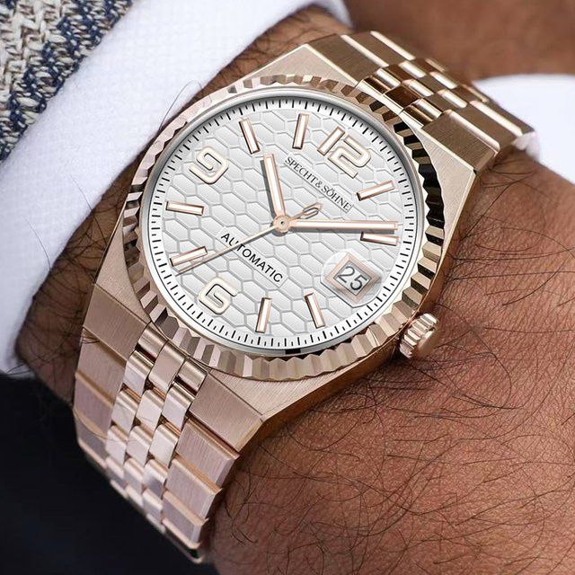 Specht & Söhne Armbanduhr, mechanisch, Edelstahl, Roségold, 36,5 mm, Herren - Bild 1