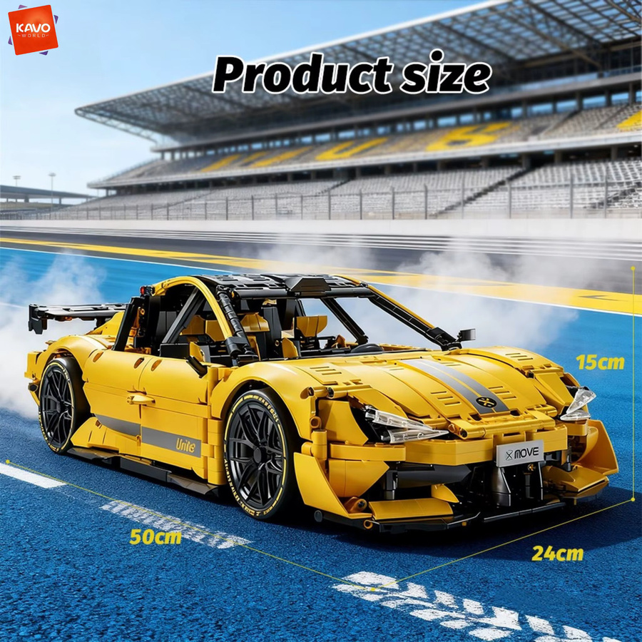 KAVOWORLD Mechanischer Rennwagen-Bausatz, Gelb, 1:10, 2143 Teile - Bild 6