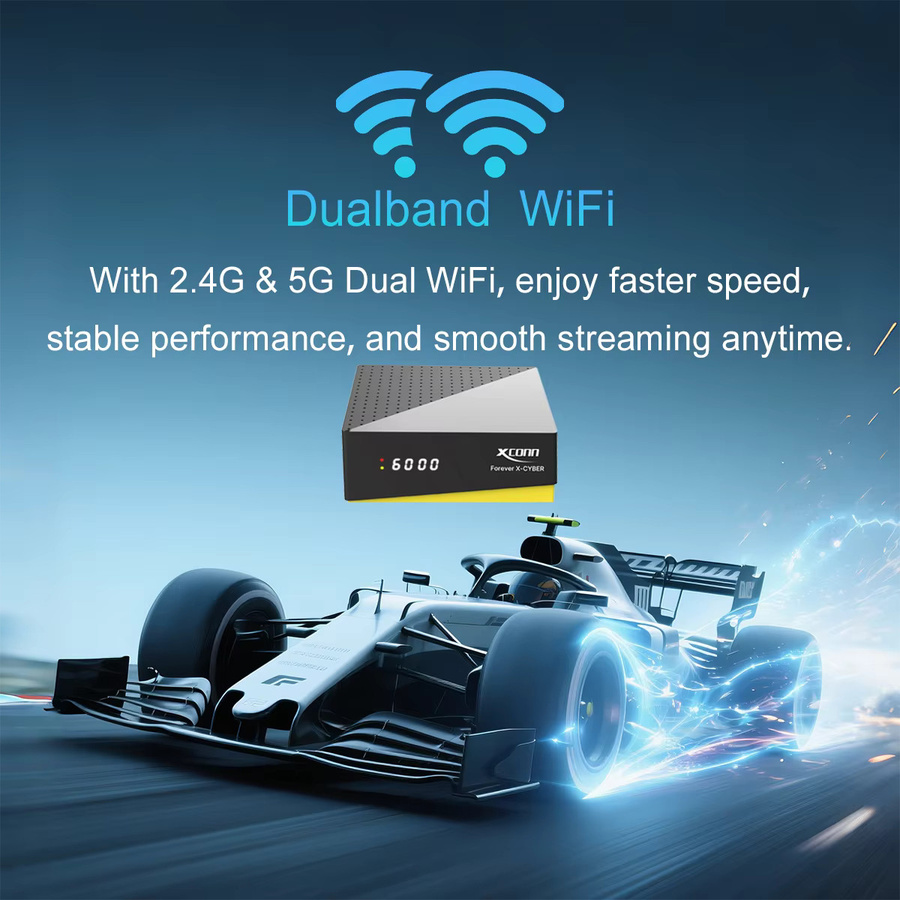 XCONN FOREVER X-CYBER Android IPTV Satellitenempfänger 4K UHD mit Bluetooth und WiFi in Schwarz - Bild 2