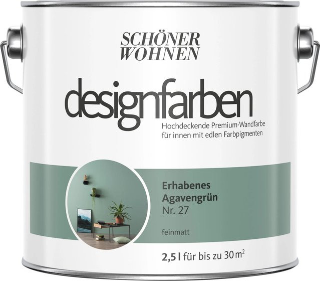 Schöner Wohnen Designfarben Wandfarbe Agavengrün matt 2,5 l - Bild 1