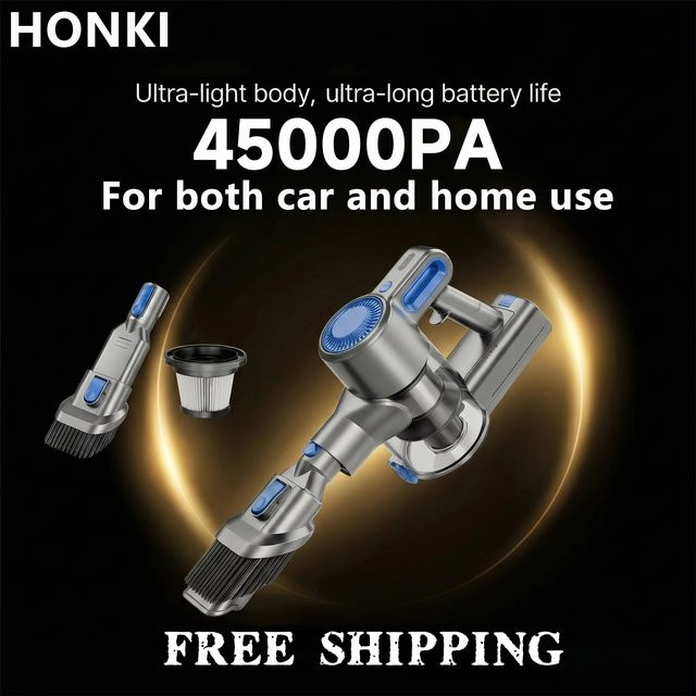 Honki Kabelloser Handstaubsauger in Silber mit 45KPa starker Saugkraft für Tierhaare, Sofa und Auto - Bild 1