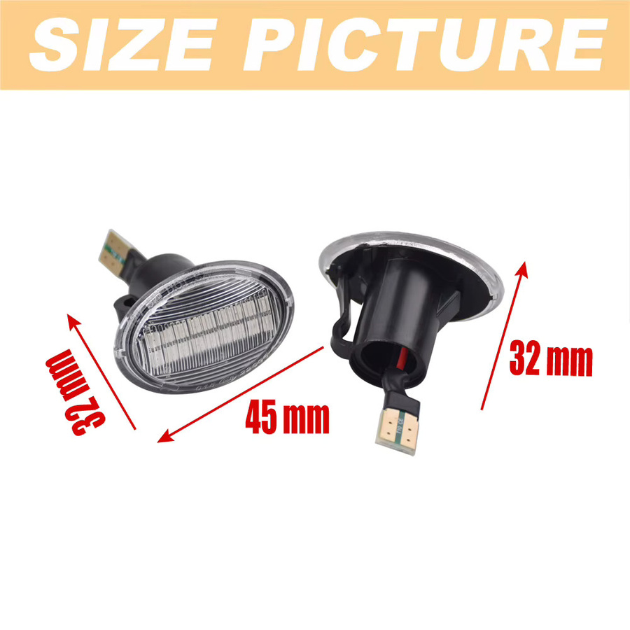 Malcayang LED-Seitenmarkierungsleuchte mit Blinkerfunktion für Fiat 500, Alfa 4C und Maserati Granturismo 2007 sowie GranCabrio 2010 - Bild 5