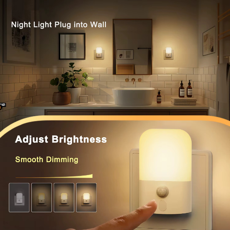 Ouelico LED Nachtlicht mit Bewegungssensor, Plug-in Wandsensor in Weiß, Warmweiß 2700 K - Bild 2