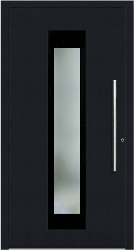 KNOCK Aluminium-Haustür Marte in Anthrazit Grau mit Glaseinsatz und RC2 Schutz - Bild 1