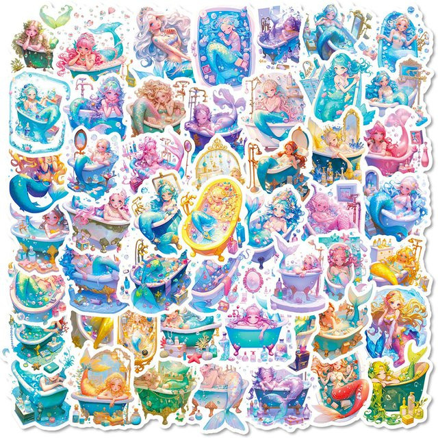 Charile Kawaii Meerjungfrau Cartoon Aufkleber, Wasserdicht, Dekorative Schreibwaren - Bild 1