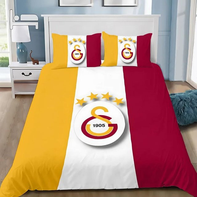 Bettwäsche-Set Galatasaray von Binchi Fitness mit Bettbezug und Kissenbezügen in Gelb, B/H: 140 x 200 cm - Bild 1