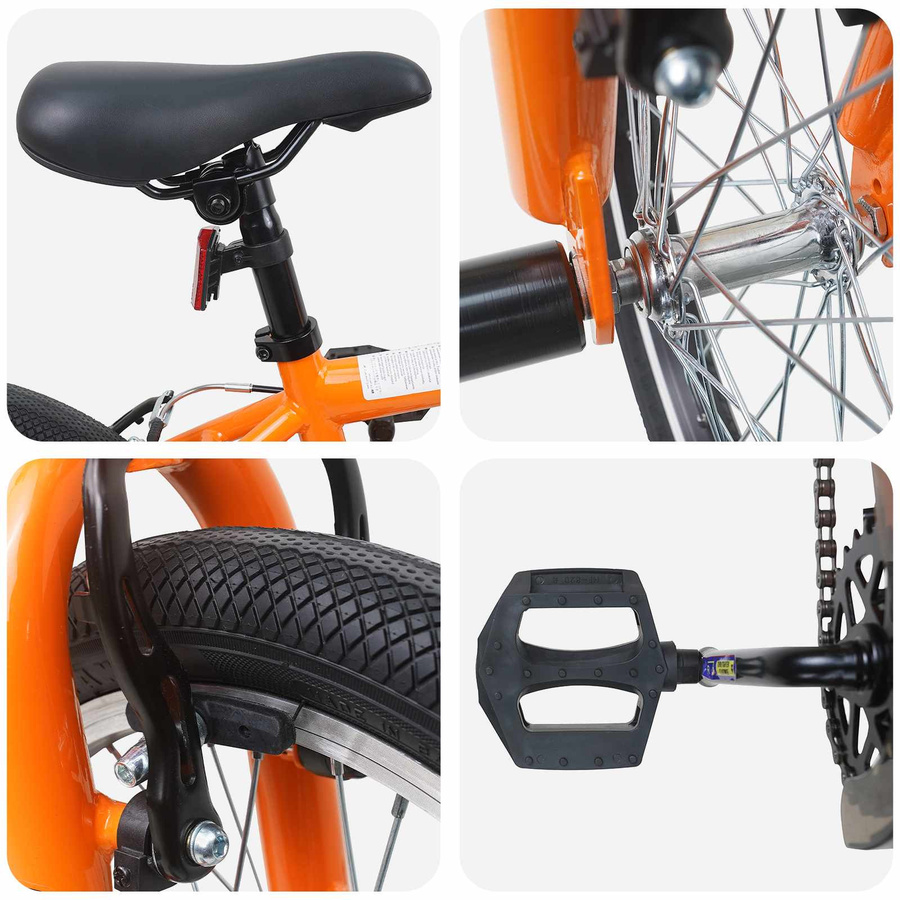 VD Home Furnishing BMX-Fahrrad, 20 Zoll, Orange, für Kinder über 9 Jahre - Bild 3