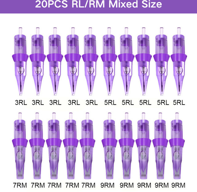 Mona Tattoo Nadeln Mixed Cartridges, 20 Stück, 0,3 mm - Bild 1