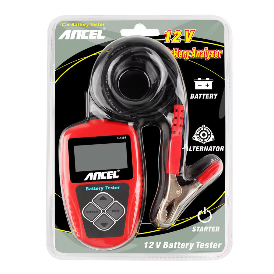ANCEL BA101 Autobatterietester 12V Batterieanalysator mit 2000CCA und 220AH, Mehrsprachiges Diagnosetool für Automotive Autobatteriescanner, Rot - Bild 5