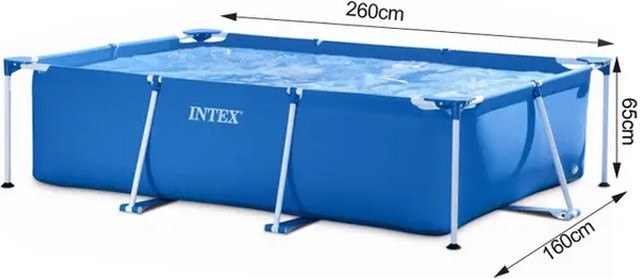 INTEX Rechteckiger Faltbarer Pool für Kinder in Blau B/T/H: 160 x 65 x 160 cm - Bild 1