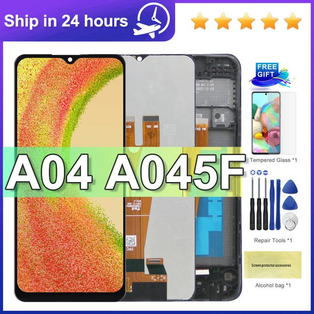 Samsung Ersatzbildschirm mit 6,5 Zoll LCD-Display und Touchscreen-Digitizer-Baugruppe für Samsung A045F SM-A045M in Schwarz - Bild 1