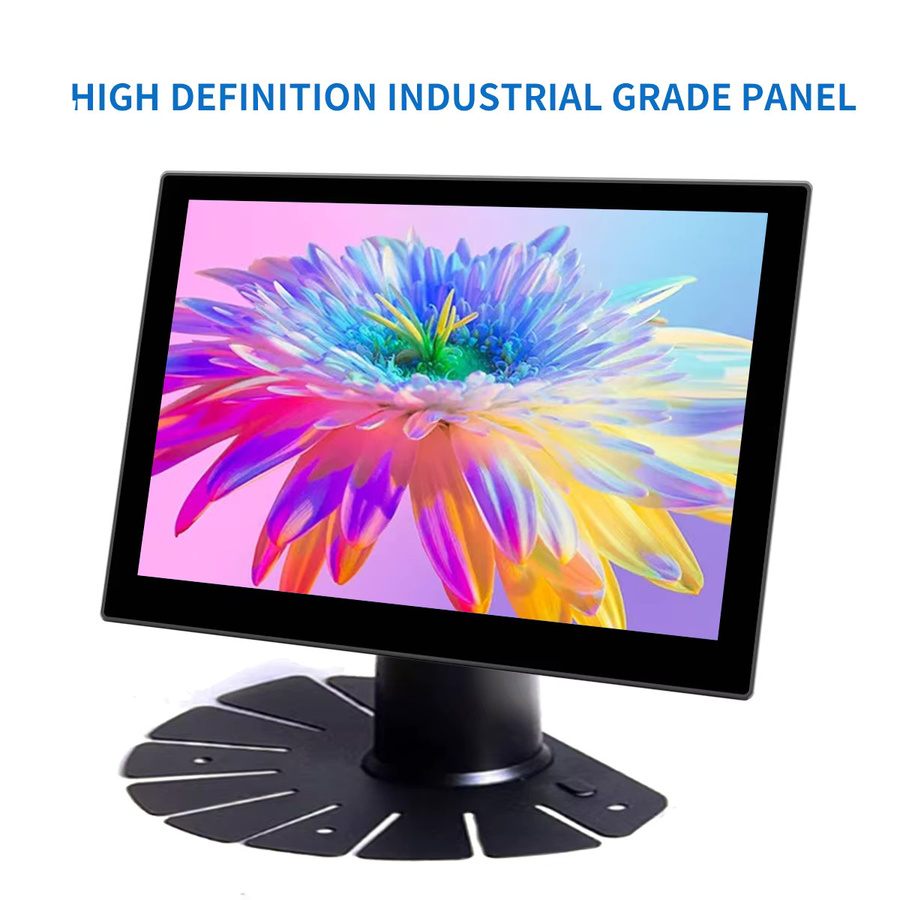 Unew 10,1 Zoll Industriemonitor in Schwarz mit 1280x800 Auflösung, HDMI, VGA, AV, BNC, DVI und eingebautem Lautsprecher inklusive Ständer - Bild 5