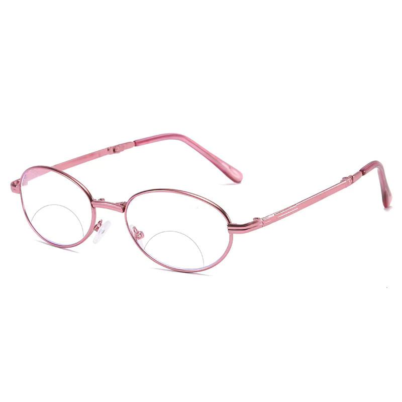 CHUANCHEN Lesebrille, oval, Vollrand, Metall, pink, Damen - Bild 2