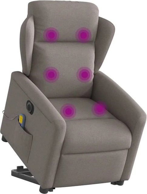 vidaXL Elektrischer Massagesessel mit Aufstehhilfe in Taupe aus Stoff - Bild 1