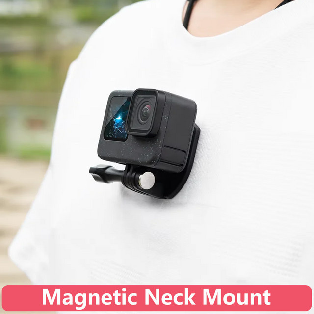 EXSKOF Magnetischer Neck Mount mit einstellbarem Lanyard und Quick-Release Halterung für Action Kameras in Schwarz - Bild 1