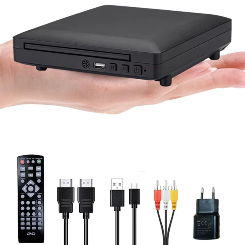 Tragbarer Mini-DVD-Player von ZJMZYM in Schwarz mit USB- und HDMI-Anschluss zur Wiedergabe von CD, VCD und DVD - Bild 2
