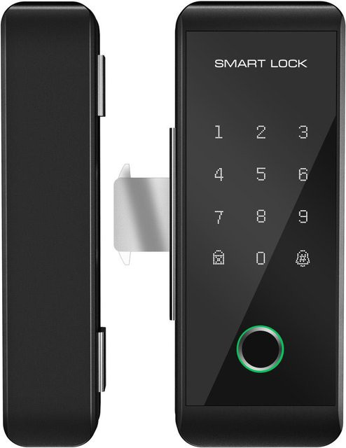 TY Intelligentes WIFI Türschloss mit Fingerabdruck und Push-Pull-Funktion für Glas, Metall und Holz in Schwarz - Bild 1