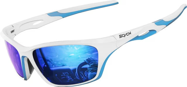 SCVCN Sportsonnenbrille, weiß, Vollrand, polarisiert - Bild 1