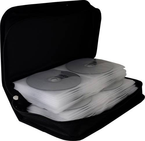 MediaRange CD Tasche für 96 CDs, DVDs oder Blu-rays aus Nylon in Schwarz, B/H/T: 28,9 x 8,8 x 16,8 cm - Bild 1