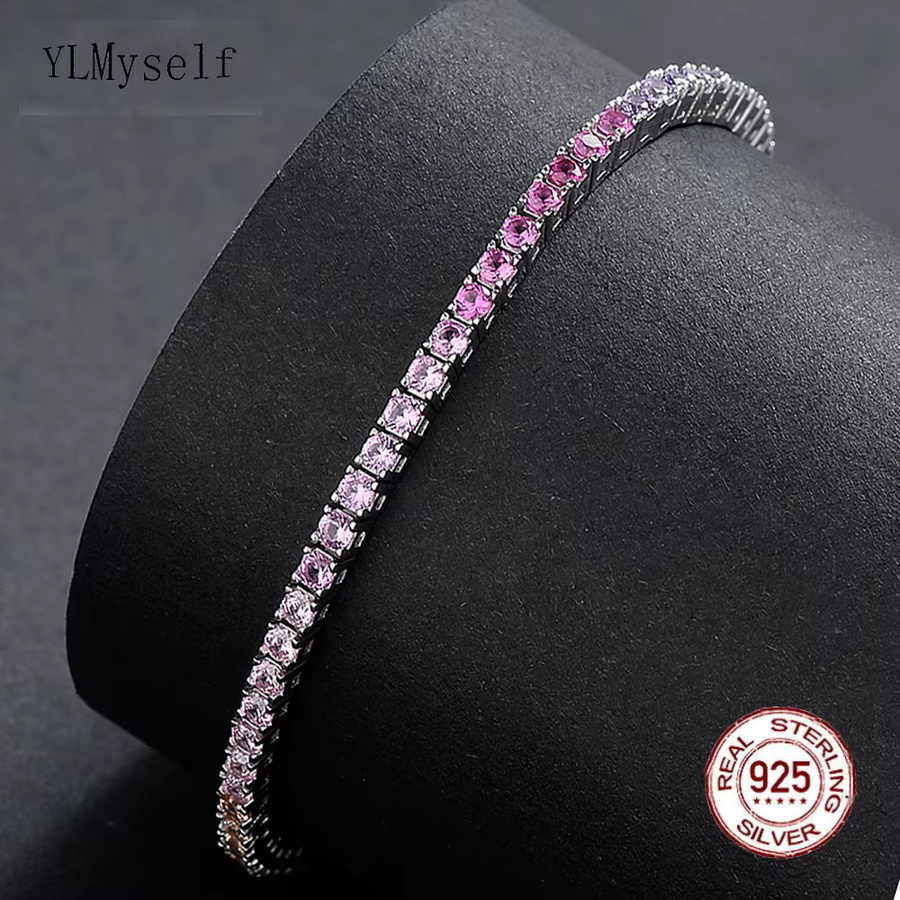 YLMyself Tennisarmband, 925 Silber, Zirkonia, Bunt, Damen - Bild 2