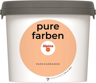 Alpina Wandfarbe Pure Farben Papayaorange, matt, 2,5 l - Bild 1