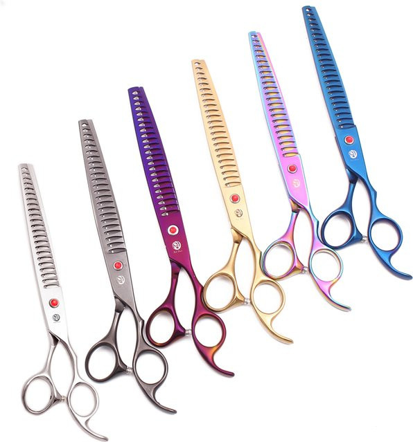 Janan Effilierschere Fishbone, 8 Zoll, Lila Drache, Z4003 - Bild 1