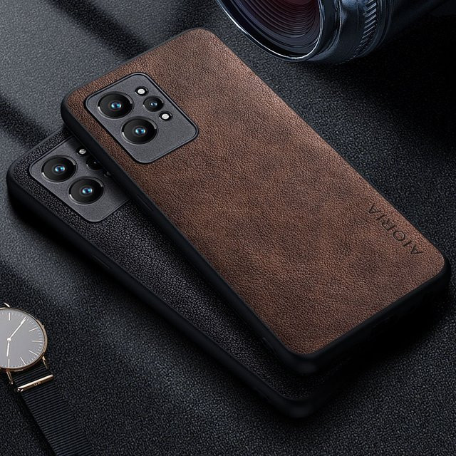 Oppo Realme GT Serie Handyhülle aus PU-Leder in Rot mit Anti-Drop-Design für Realme GT 3, GT 2 Pro, GT 6, GT 6T und GT Master Edition - Bild 1