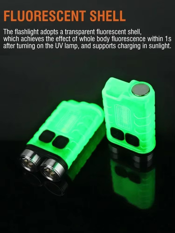 ZHIYU V3 Schlüsselanhänger EDC Taschenlampe mit 900 Lumen, USB-C wiederaufladbare COB Handlampe mit Magnetfunktion für Outdoor und Notfälle - Bild 4