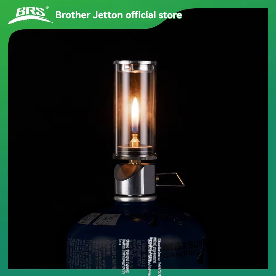 BRS BRS-55 Winddichte Gaskerzenlampe Tragbare Gaslaterne aus Metall in Silber - Bild 2