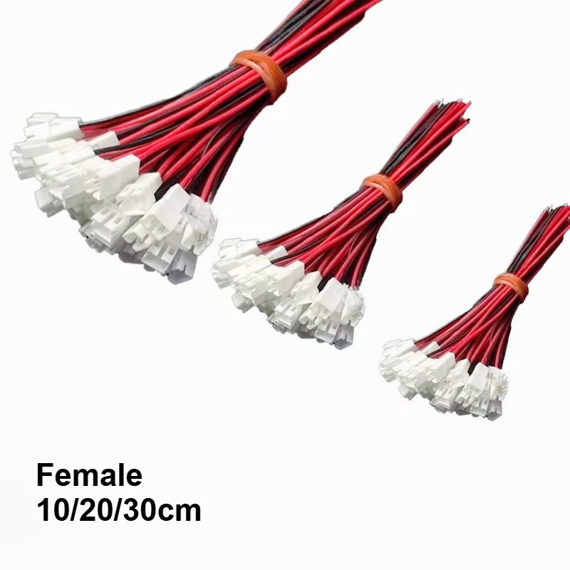 E-SIMPO PH2.0 2-Pin Adapter Set in Weiß, 2,0mm Stecker-Buchse Verbindungskabel für RC-Verlängerung, 26AWG - Bild 2